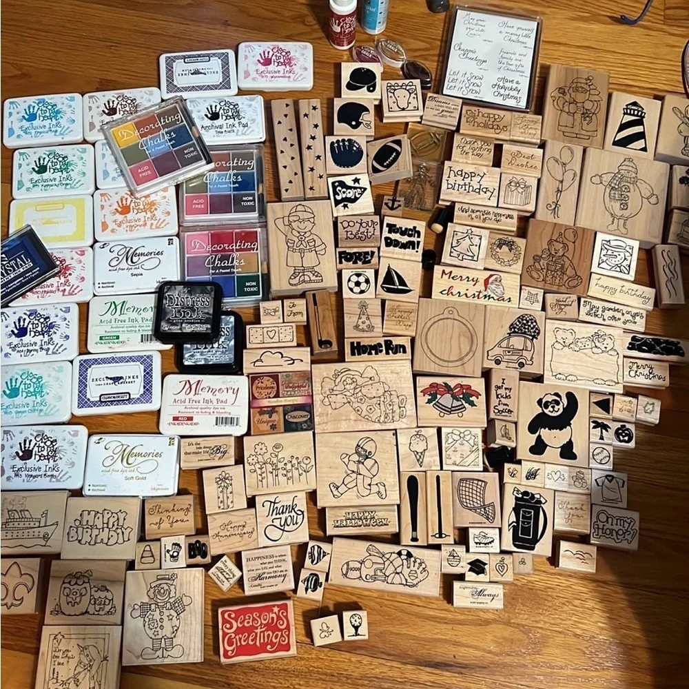 30 rubber stamps and 10 ink pads - Picture 5 of 7